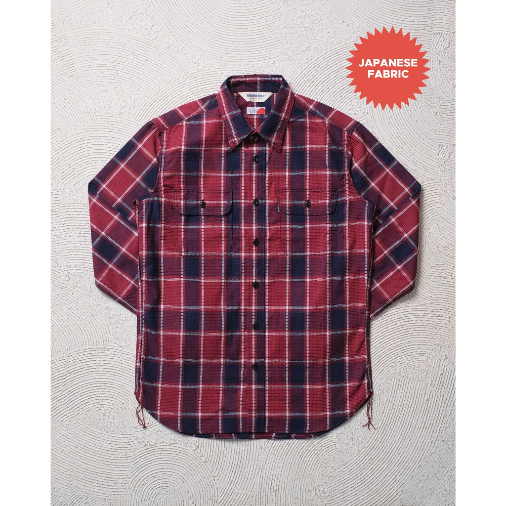 WINGMAN DENIM - SASHIKO FLANNEL RED