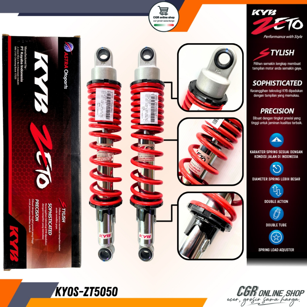 KAYABA Zeto ZT5050 340mm Shock Breaker RX-King Supra Supra X 125 Grand KYB Original