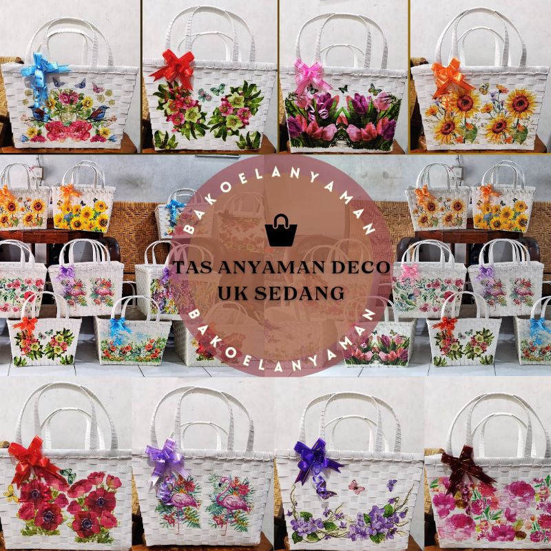 Tas Anyaman Deco/Tas Kotak Deco/Tas Berkat Sedang/Tas Sembako/Tas Hantaran/Tas Hajatan/Tas Parcel/Ta
