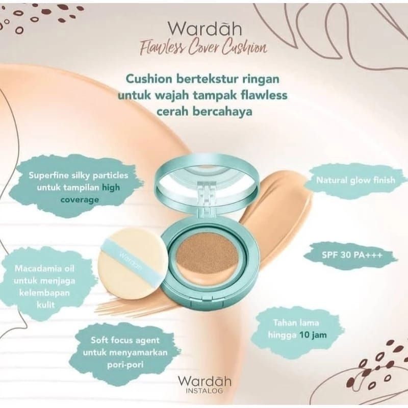 Wardah exclusive flawless cover cushion - alas bedak hasil matte flawless