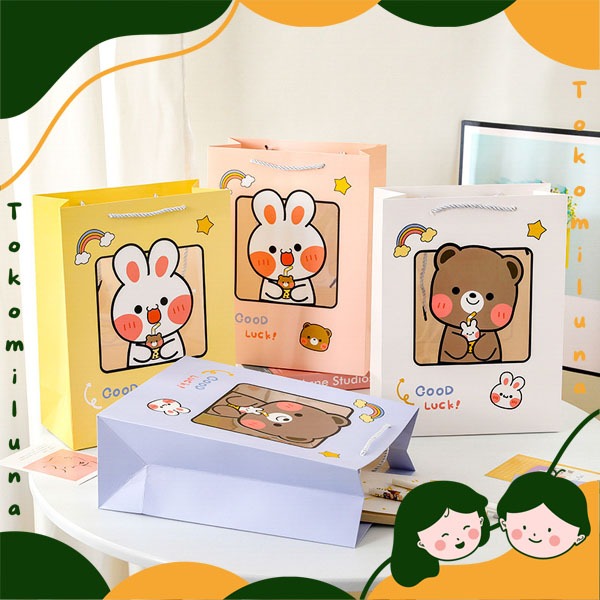 

Paper bag good luck happy birthday kantong kado kantong souvenir ulang tahun gift bag lucu cute unik HB1520