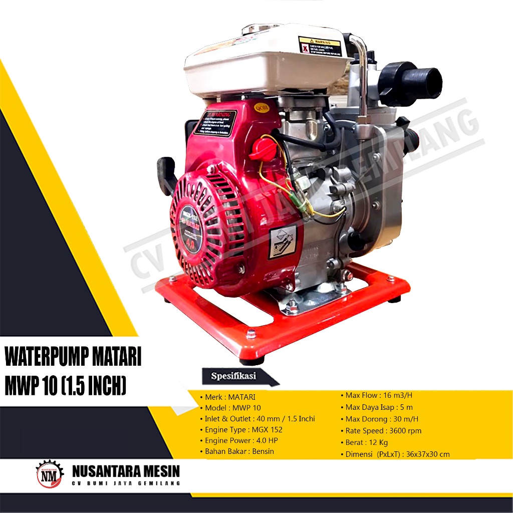 MESIN POMPA AIR SAWAH MATARI MWP 10 (1.5 INCH)