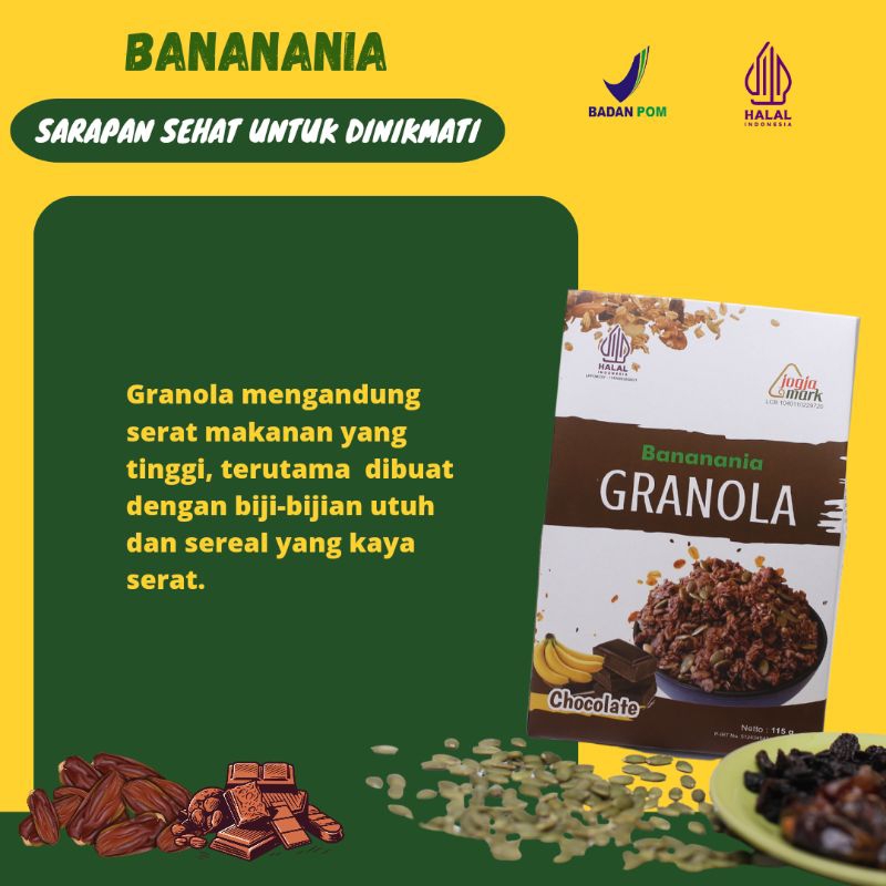 

[Bananania] Granola Pouch 115gr - Cereal Sehat Enak Murah Instan Crispy Crunchy Mix Oats Sarapan