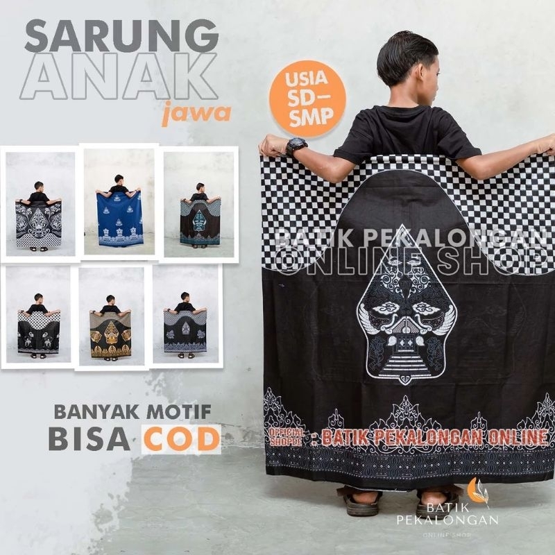 Sarung Anak Usia SD SMP Sarung Motif Gunungan Lawas Sarung Menara Kudus Sarung Batik Pekalongan
