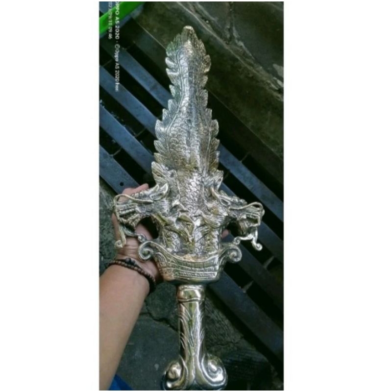 Keris Naga Liong Naga Kembar Kuningan Antik