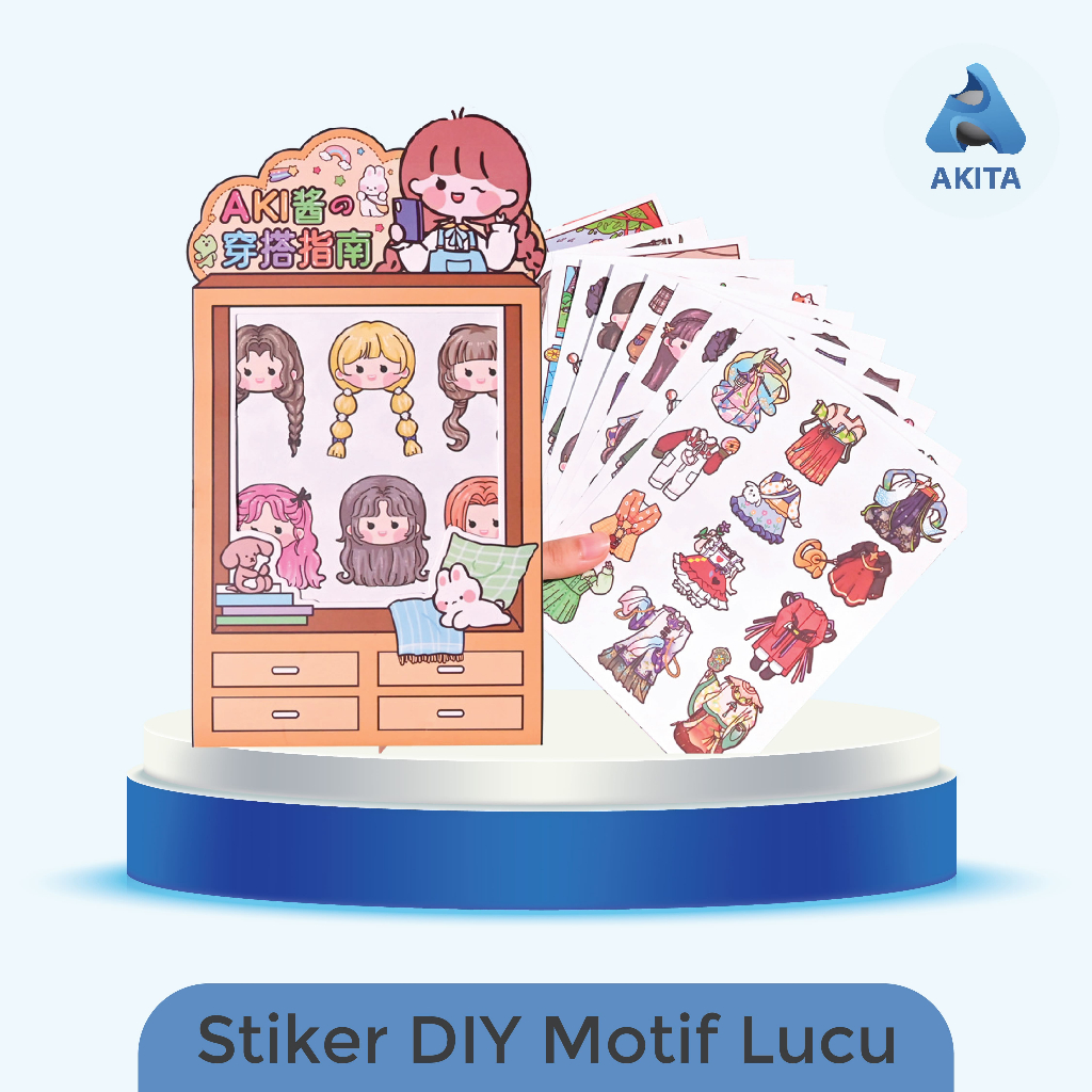 

Akita Stiker DIY Fashion Ganti Baju Sticker Dress Up Book Lucu Korean Stiker Dress Up