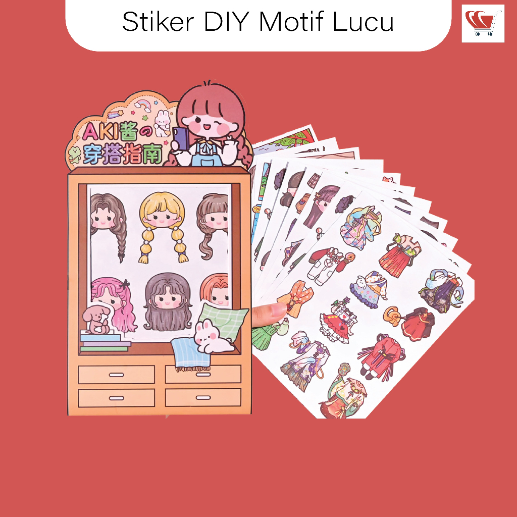 

GMP Stiker DIY Fashion Ganti Baju Sticker Dress Up Book Lucu Korean Stiker Dress Up