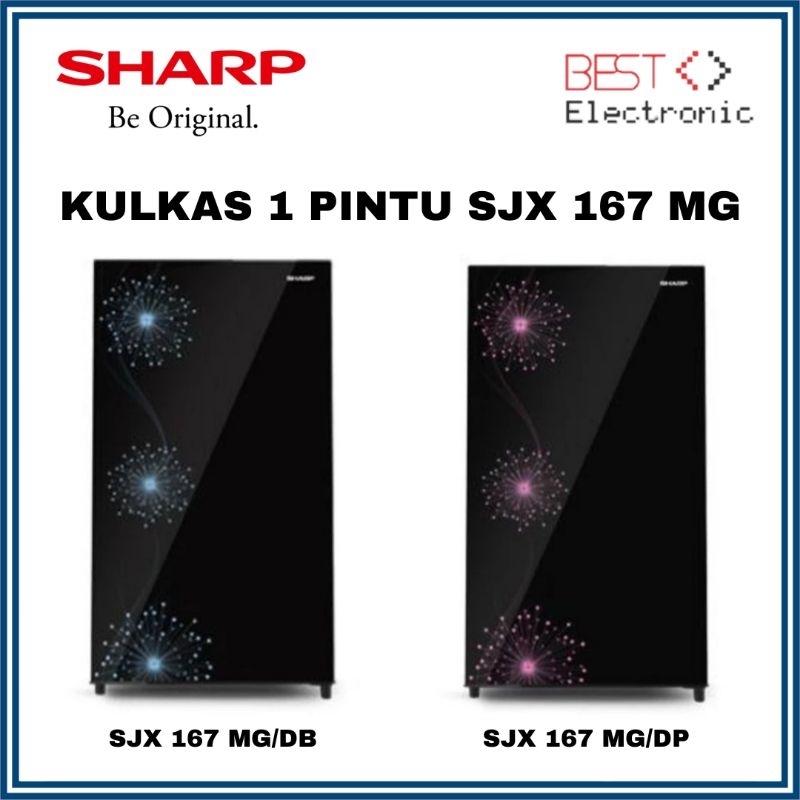 KULKAS 1 PINTU SHARP SJX 167 MG-DB/DP SJX-167MG SJX167 SJX 167MG SJX167MG LEMARI ES SHARP 1 PINTU