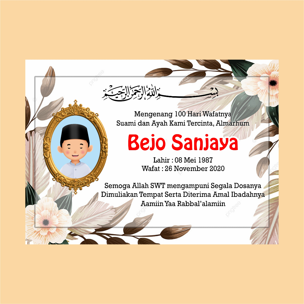 

Stiker / Kartu untuk Mengenang Wafat Alamrhum, Tahlilan, Tasyakuran