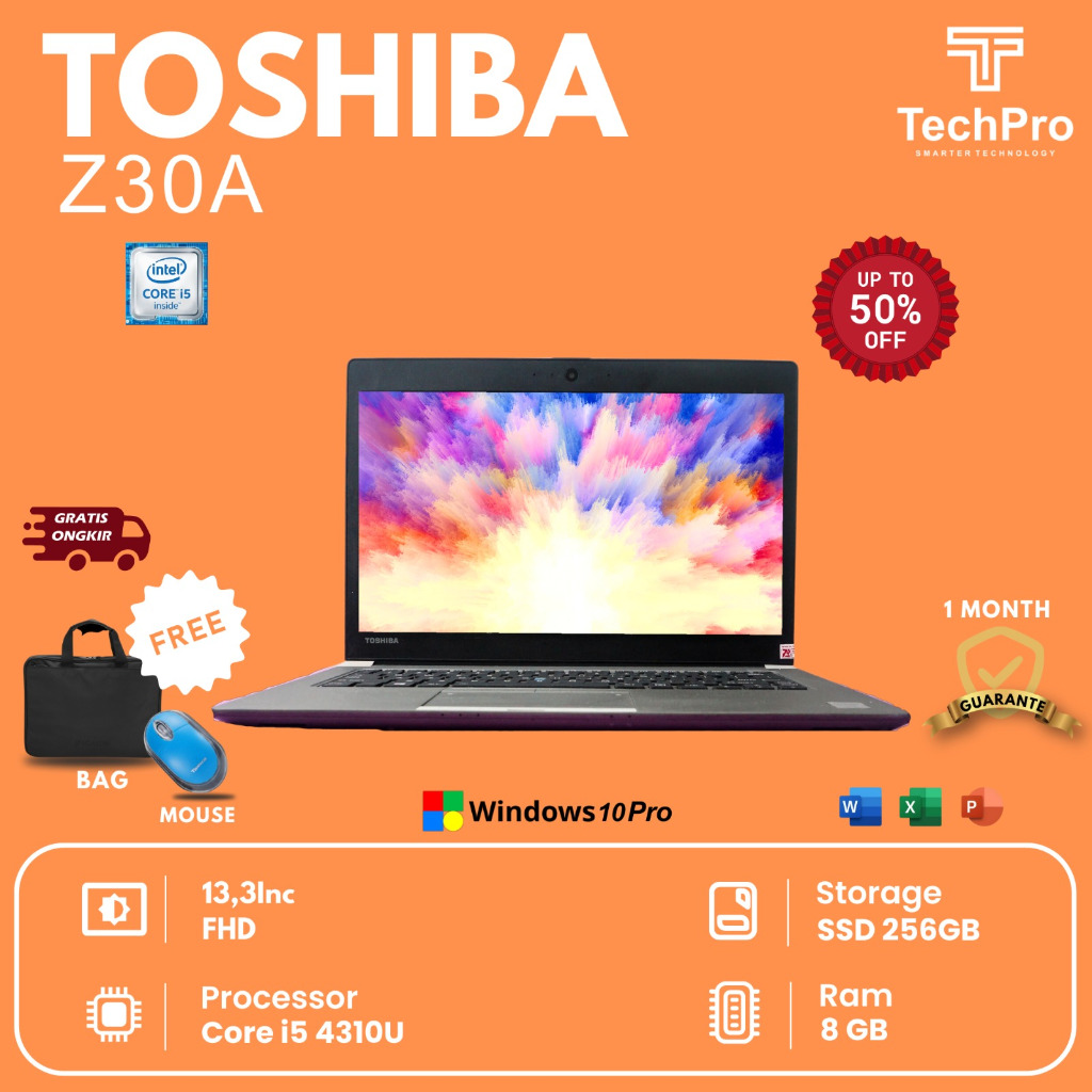 laptop toshiba z30-a second original bergaransi