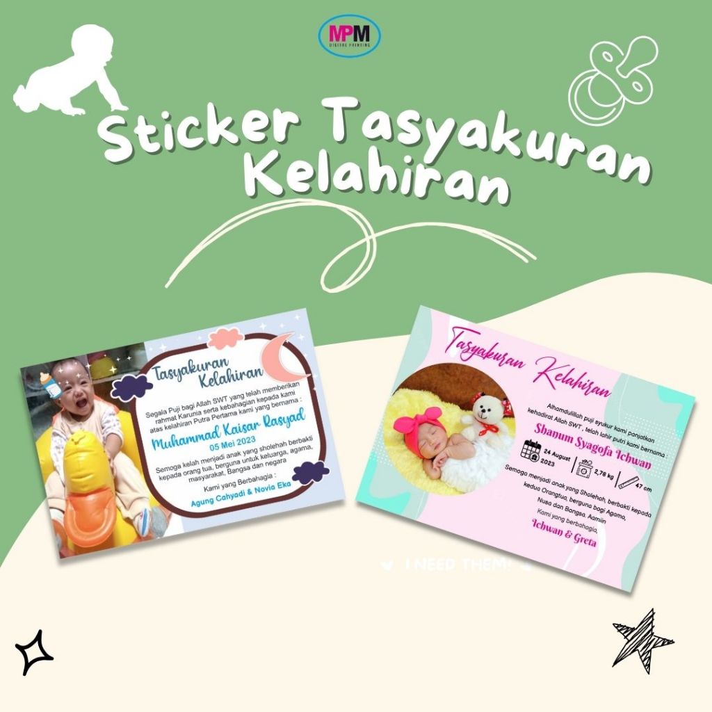 

STIKER TASYAKURAN ANAK / STIKER TASYAKURAN KELAHIRAN - FREE DESAIN