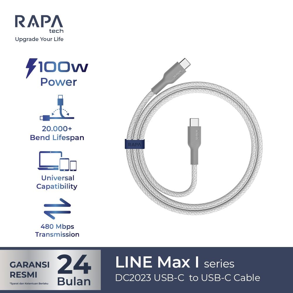 RAPAtech Cable LINE MAX I USB C to USB C 100W - DC2023