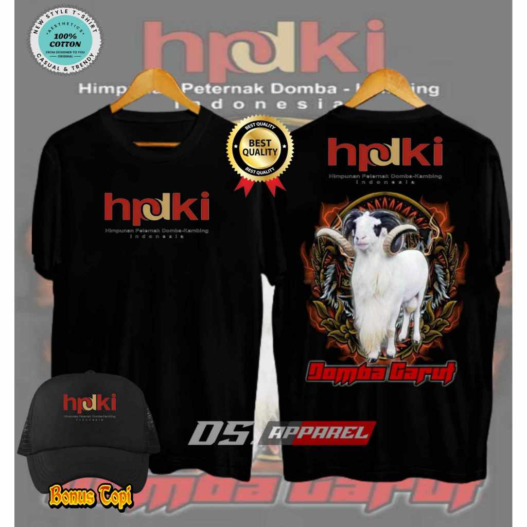 KAOS PETERNAK KAMBING HPDKI DOMBA GARUT BAHAN COTTON COMBED ADEM BERKUALITAS