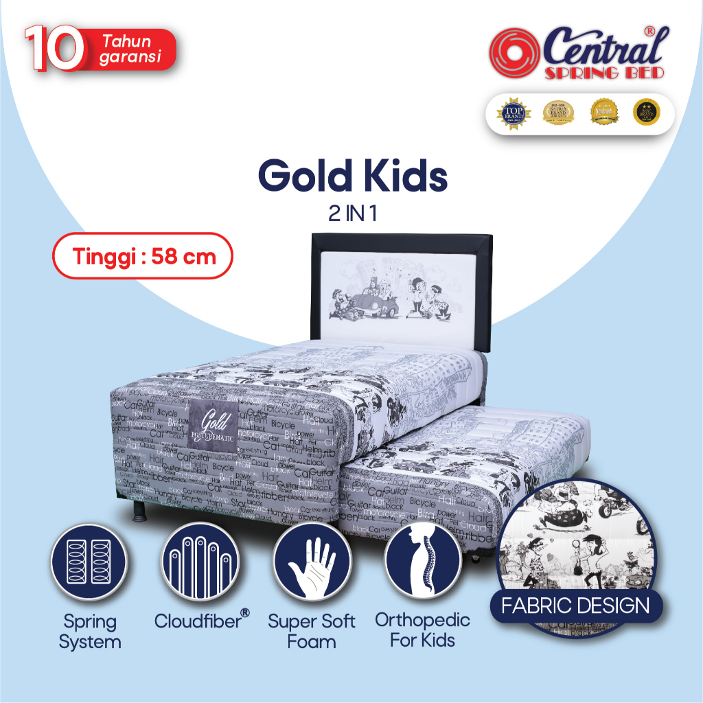 Kasur Central springbed Gold Kids 2 in 1 Big Mama kasur sorong