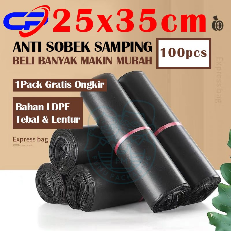 

Plastik Packing Olshop / Polymailer 25X35CM Hitam EKONOMIS D Lem Perekat Tebal Grosir Termurah