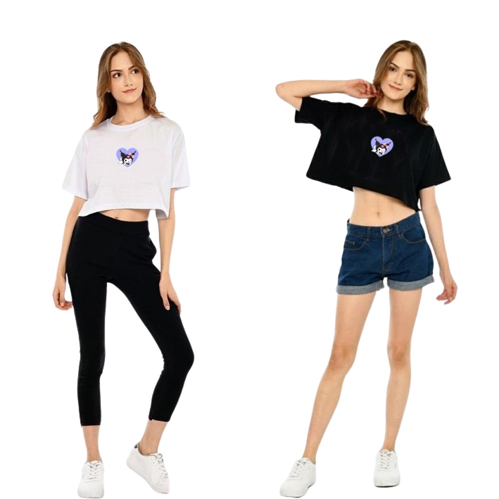 Crop top oversize dewasa kuromi bahan cotton