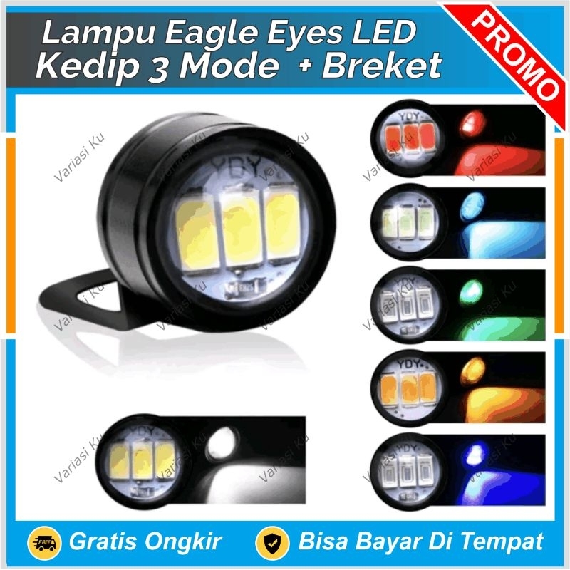 LAMPU MATA ELANG LED EAGLE EYE KEDIP MOBIL MOTOR LAMPU TEMBAK