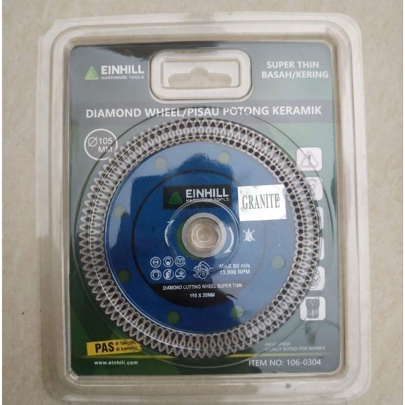 Einhil Einhill 4" inch Super Thin Mata Pisau Diamond Cutting Wheel Potong Keramik Granit Granite Mar