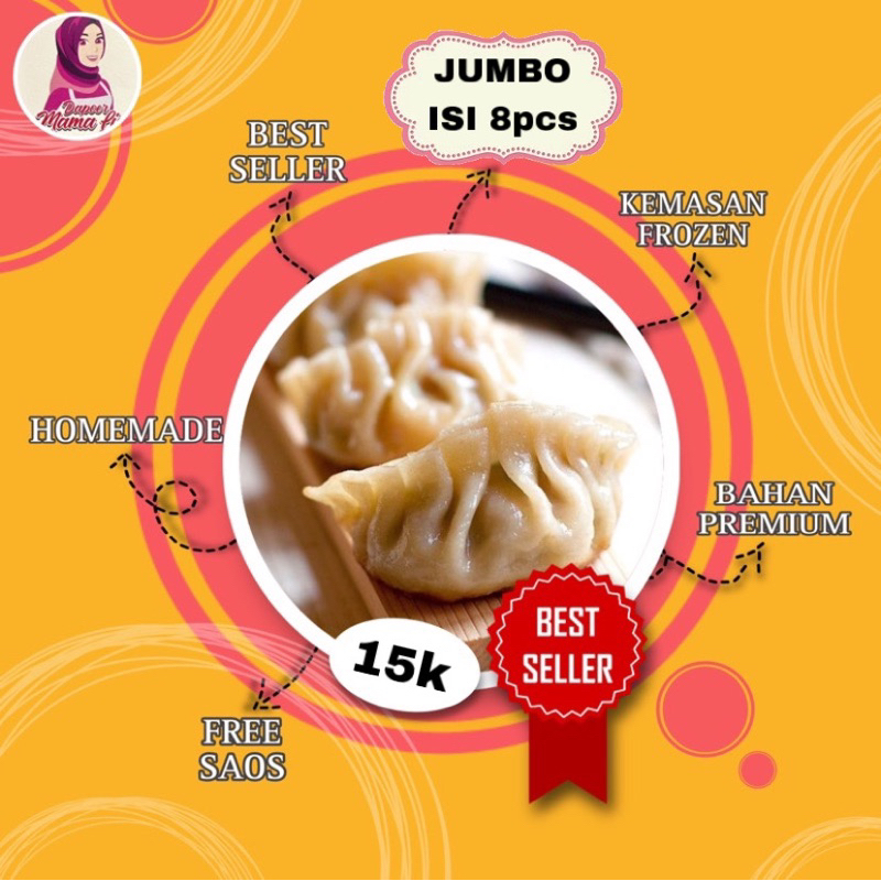 

HOMEMADE || (JUMBO) Gyoza Frozen Udang Isi 8Pcs + Free Saus || Bahan Super Premium