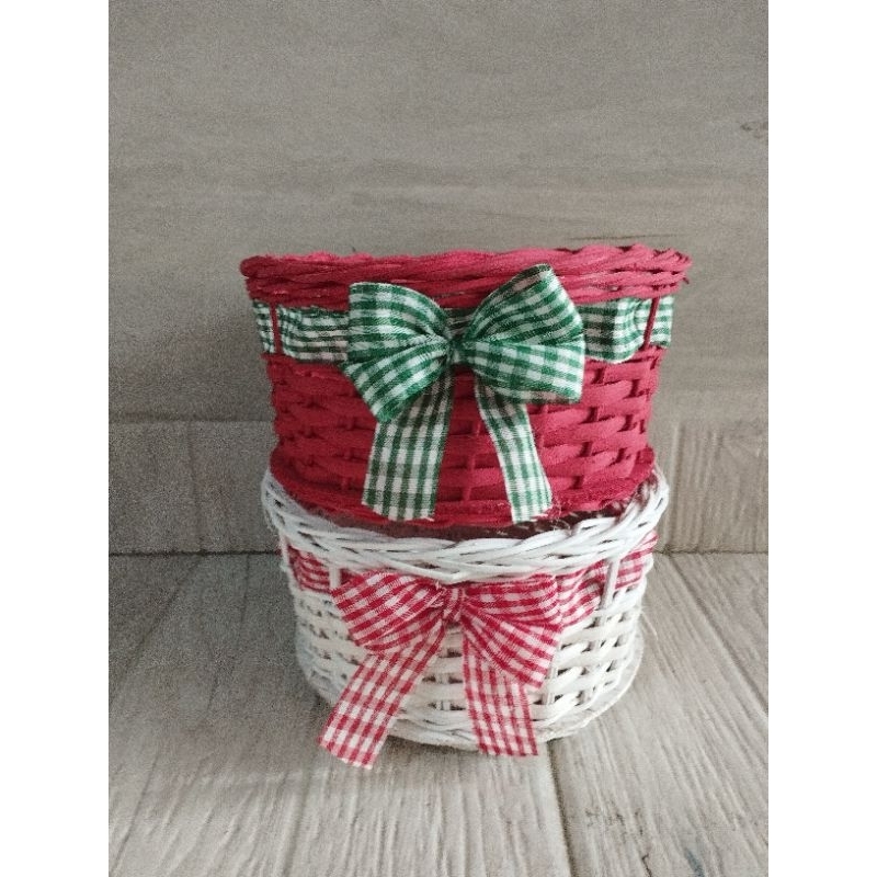 keranjang rotan Imlek keranjang rotan lebaran keranjang rotan serbaguna d.18 hampers natal keranjang