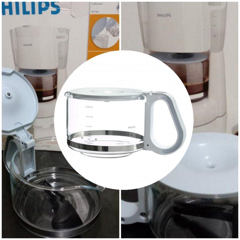Teko Kaca Pembuat Kopi untuk Aksesori Suku Cadang Pembuat Kopi Philips HD7450 HD7460 HD7466