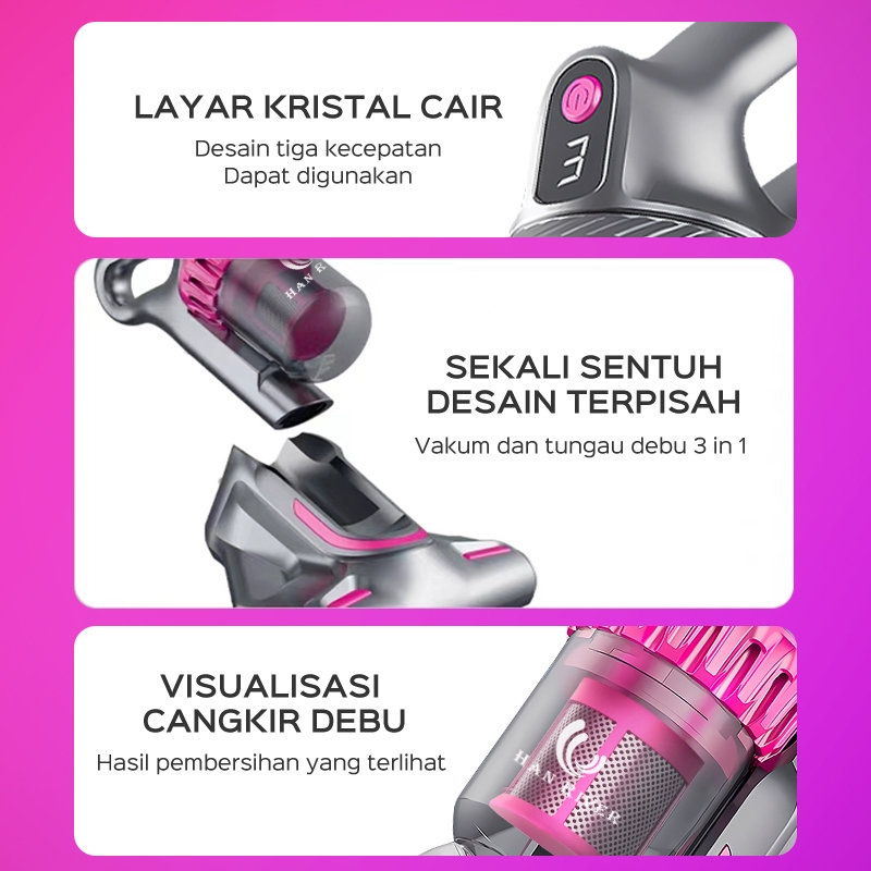 big promo han river vacuum cleaner 25000pa 2 in 1 with uv anti-mite vacuum cleaner kasur