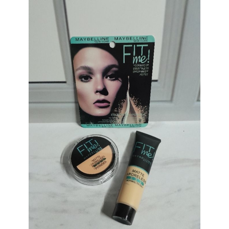 paket bedak & foundation maybelline fit me 2in1 Mika