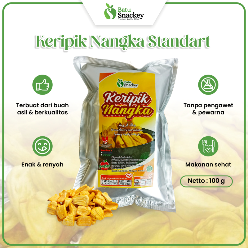 

Keripik Buah Kripik Nangka Jackfruit Chips 100 gram Oleh-Oleh Khas Batu Malang Snack Lezat Renyah Tanpa Bahan Pengawet Pewarna Buatan