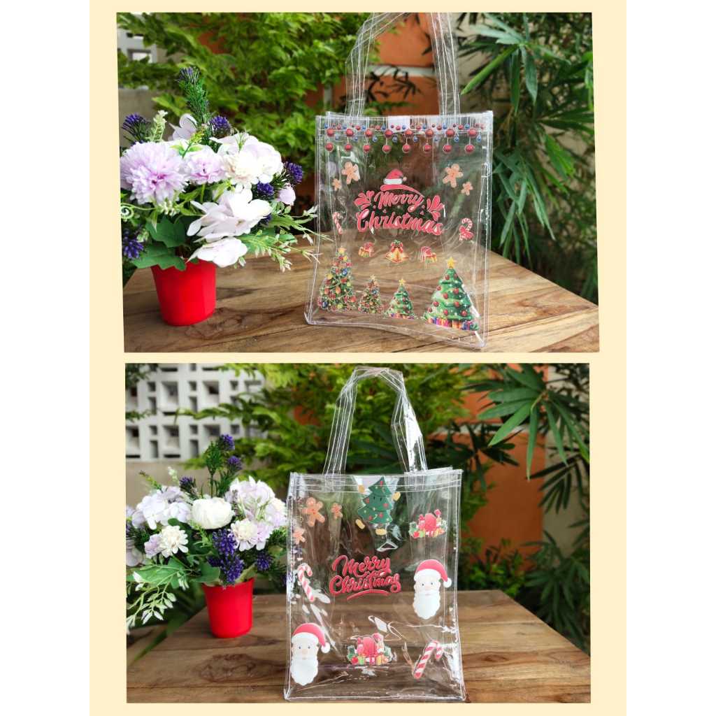 

Tas Souvenir Hampers Natal Mika Bening Transparan Siap Kirim Uk 20x13x25