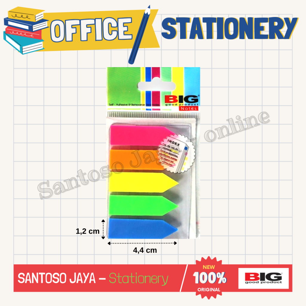 

Index Warna BIG 44x12mm - Pembatas Buku Sticky Notes Warna Warni 5W