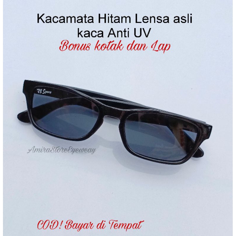 Kacamata Gaya Lensa Hitam Anti Silau Frame Kecil  Lensa Asli Kaca Kacamata Sunglasses Kacamata Hitam