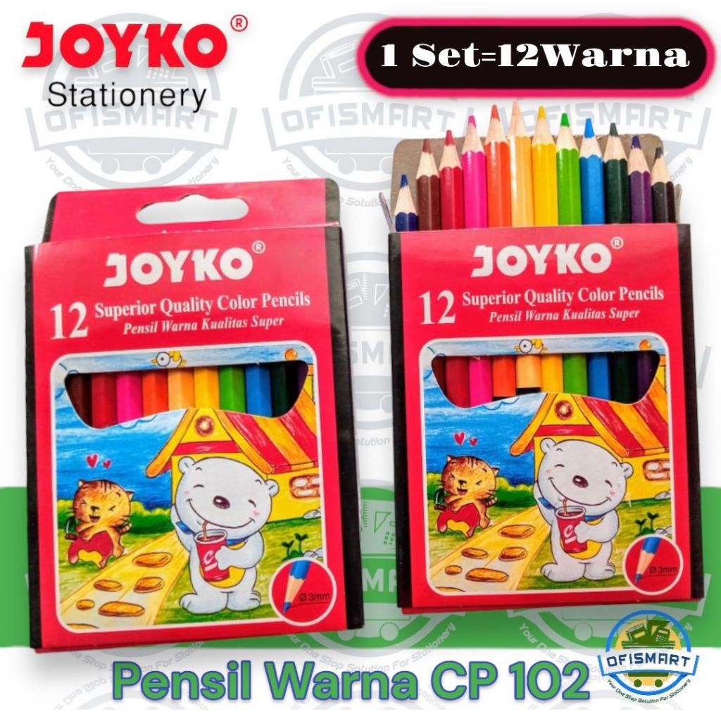 

Joyko Pensil Warna Pendek CP-102 | @1SET=12Warna