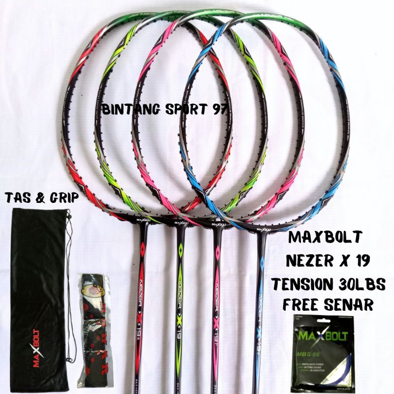 raket badminton maxbolt original nezer x 19 raket maxbolt nezer x 19