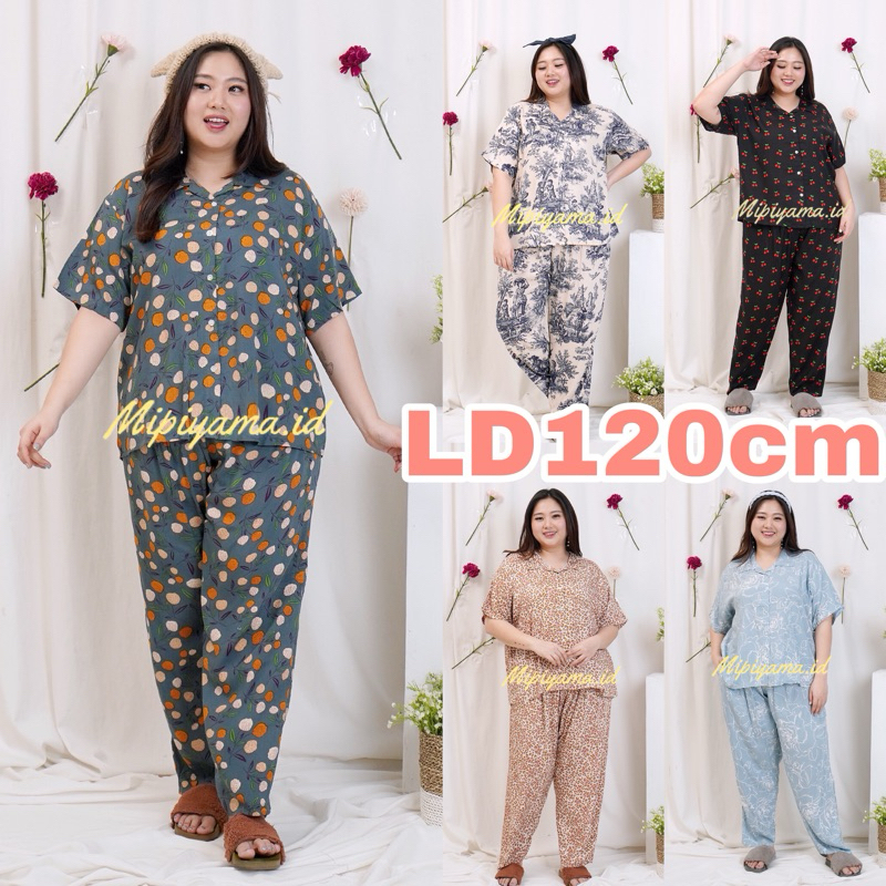 ONE SET Piyama Rayon Premium LD120cm XXL / Piyama Jumbo / Piyama Wanita Rayon / Piyama Premium / One