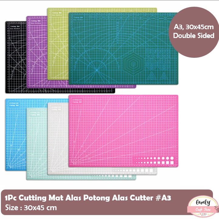 

❁ Cutting Mat A3 uk 30x45cm bolak balik, tebal 3mm, self healed 83