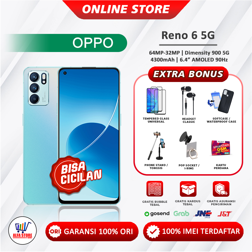 OPPO RENO 6 5G RAM 8/128GB RENO 6 4G GARANSI RESMI