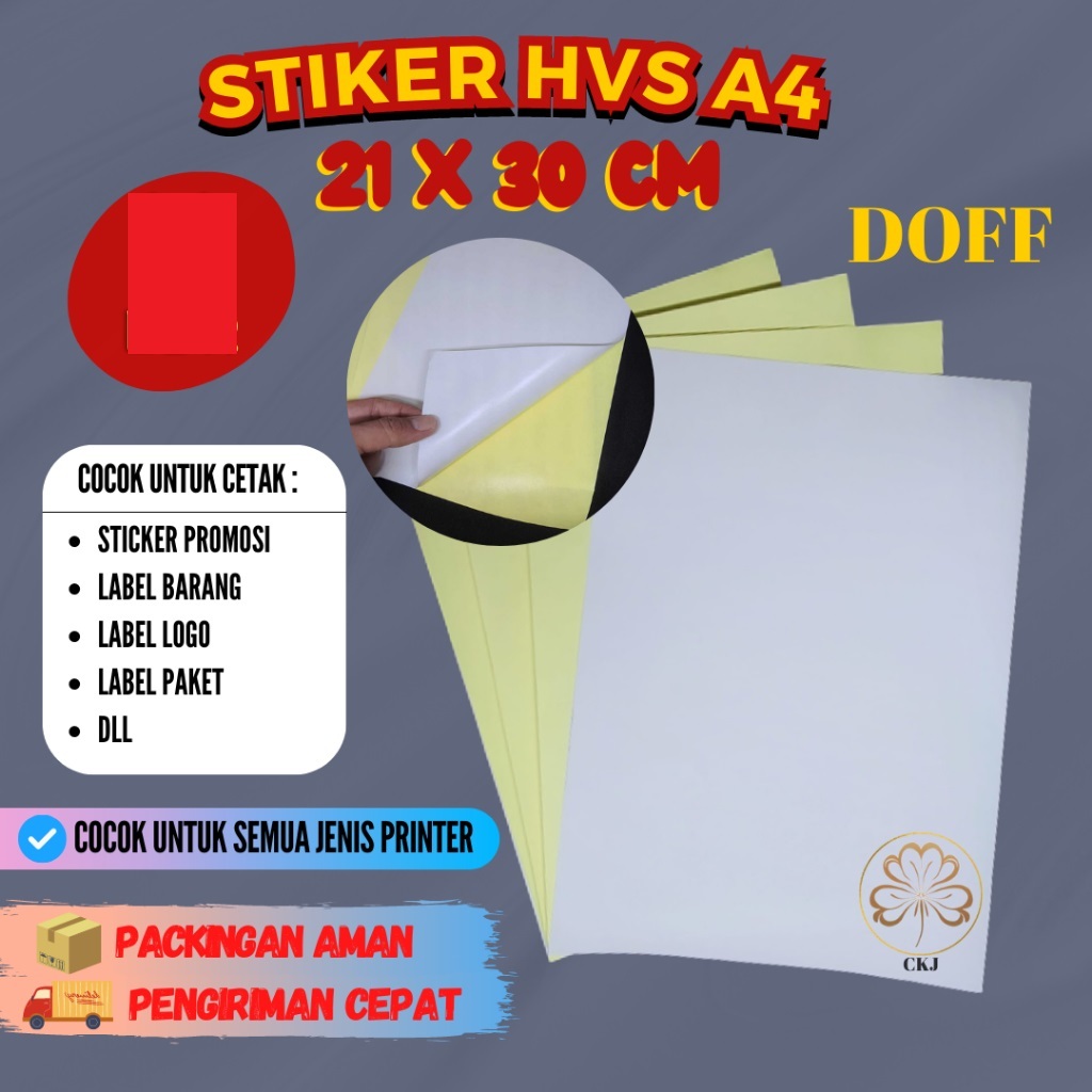 KERTAS STIKER HVS A4 /KERTAS STIKER HVS INKJET DOFF A4
