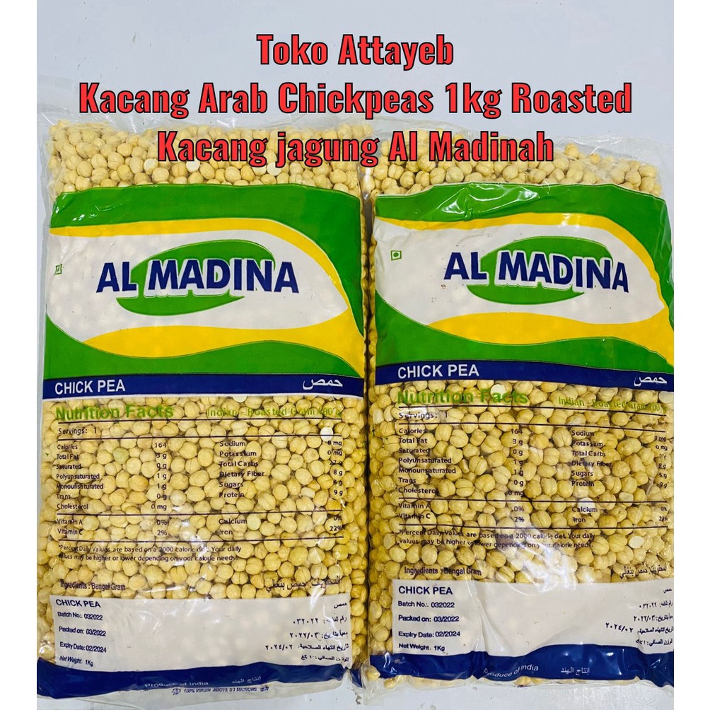 

D!skon Kacang Arab Chikpeas Roasted 1kg Premium Quality Kacang Jagung Kupas Bersih Roasted Sunshine