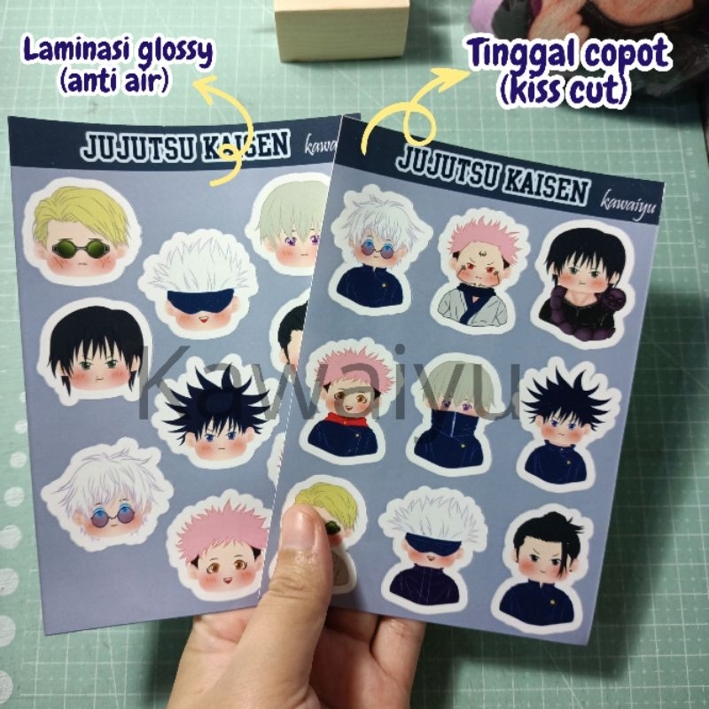 

Sticker Anime Anti Air Jujutsu Kaisen Kiss Cut A6 Sukuna Gojo Toge Toji