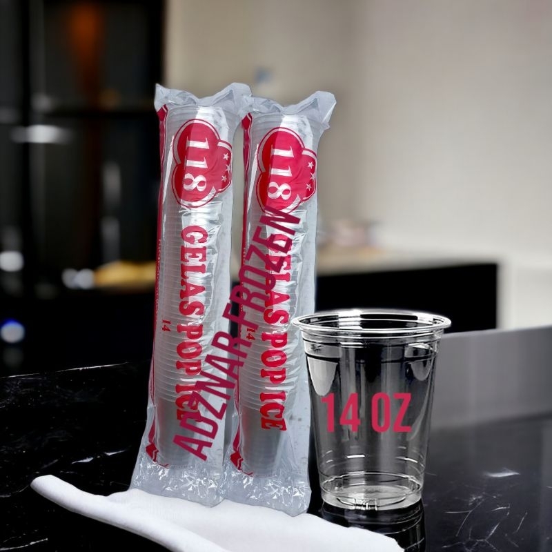 Cup pop ice 118 ukuran 14 Oz / gelas plastik cup/cup bubur
