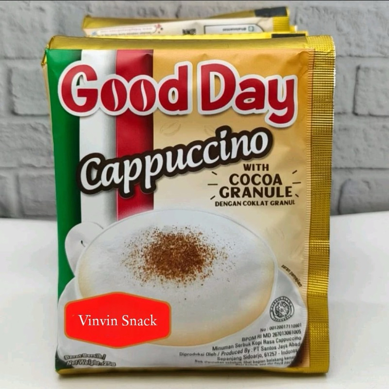 

VINVIN SNACK ~ Kopi Good Day Cappuccino Renceng 25 gr (I renceng isi 10 pcs)