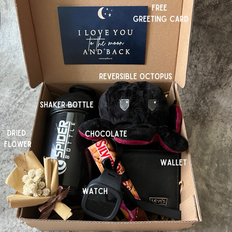 

Kado Teman Cowo Mono Gift Set / Kado Anniversary / Kado Ulang tahun / Kotak Kado / Kado Pacar / Kado Boneka / Birthday Gift Box / Birthday HampersO