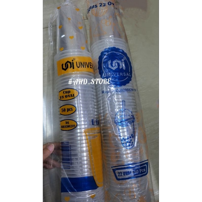 Past Murah Gelas Plastik Bening OVAL & DATAR 16oz, 18oz & 22oz / Cup plastik oval SALE now