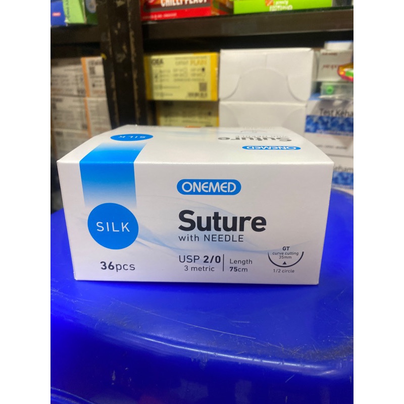 ￼Silk Suture With needle 3/0 2/0 Onemed 2 metric isi 36 pcs