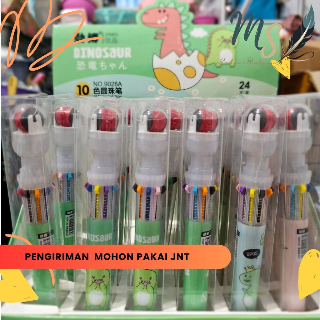 

MEDAN STATION || PULPEN 10 WARNA + STEMPEL DINO / PULPEN DINO 10 WARNA + STEMPEL LIMITED EDITION
