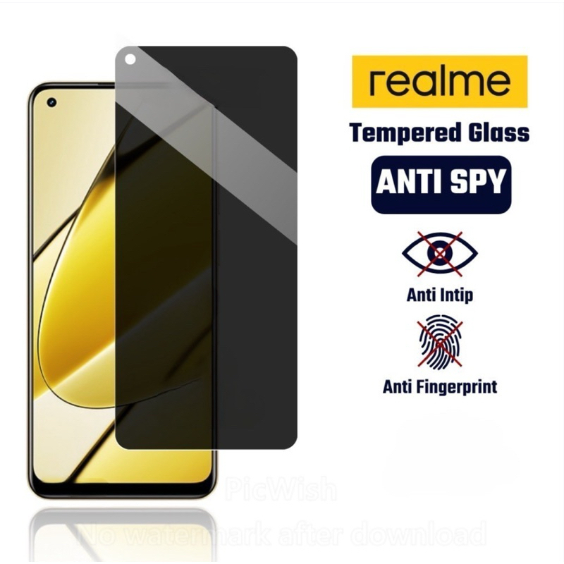 Tempered Glass Anti Spy Realme 7 7i 7 pro 8 8i 8 pro 9 9i 9 pro 9 pro+ 10 10 pro 10 pro+ Anti Gores 