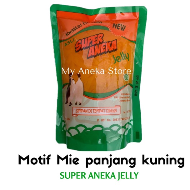 

Diju4l Jelly motif mie panjang kuning orange putih “Super Aneka Jelly” Stok Sedikit