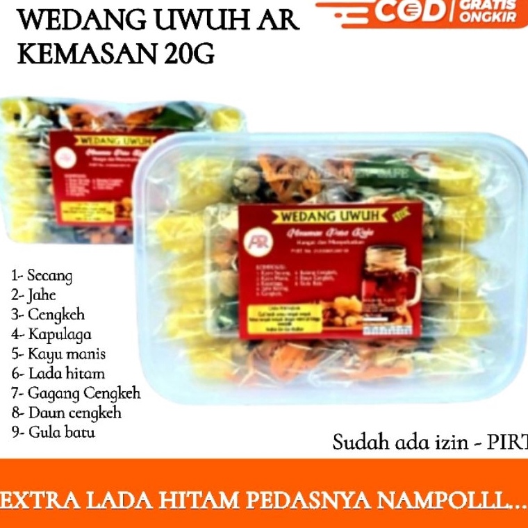 

[♤Q11➤] [GROSIR] WEDANG UWUH AR KOMPLIT KEMASAN 20g ISI 10pcs [156]