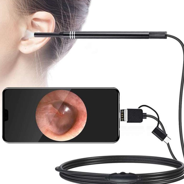 ➯⁂✯ Alat pembersih telinga Kabel 3 in 1 (Type C, Micro & USB) & Pembersih Telinga Wireless Earpick C