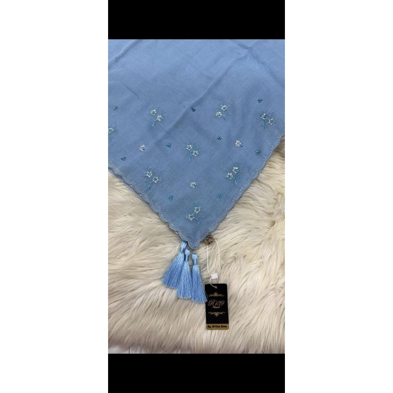 Hijab premium R139 bordir aplikasi jambul tasel